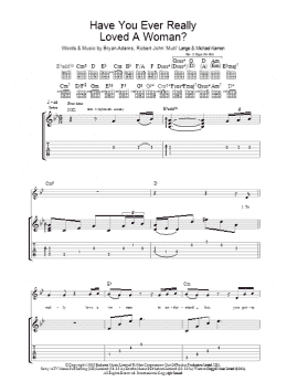 page one of Have You Ever Really Loved A Woman? (Guitar Tab)