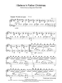 page one of I Believe In Father Christmas (Piano Solo)