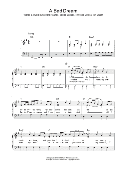 page one of A Bad Dream (Piano, Vocal & Guitar Chords)