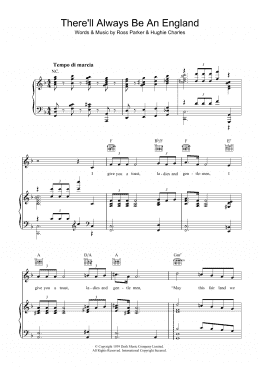 page one of There'll Always Be An England (Piano, Vocal & Guitar Chords)