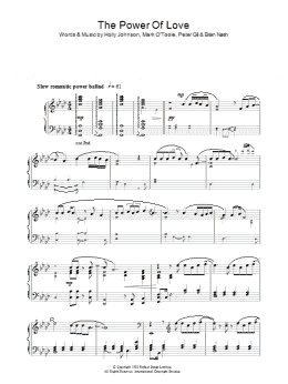 page one of The Power Of Love (Piano Solo)