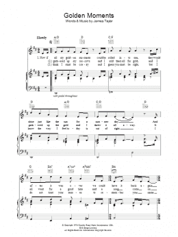 page one of Golden Moments (Piano, Vocal & Guitar Chords)