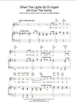 page one of When The Lights Go On Again (All Over The World) (Piano, Vocal & Guitar Chords)