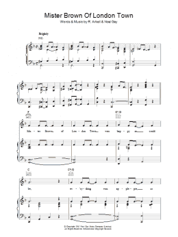 page one of Mister Brown Of London Town (Piano, Vocal & Guitar Chords)