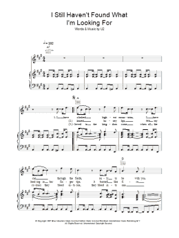 page one of I Still Haven't Found What I'm Looking For (Piano, Vocal & Guitar Chords)