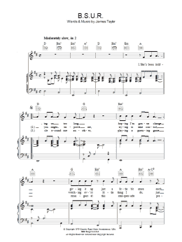 page one of B.S.U.R. (Piano, Vocal & Guitar Chords)