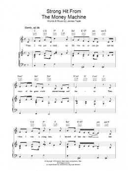 page one of Strong Hit From The Money Machine (Piano, Vocal & Guitar Chords)