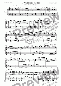 page one of 13 easy Haydn Variations