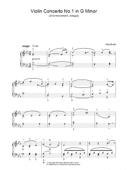 page one of Violin Concerto No.1 In G Minor (2nd Movement) (Piano, Vocal & Guitar Chords)