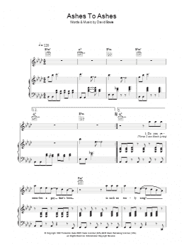 page one of Ashes To Ashes (Piano, Vocal & Guitar Chords)