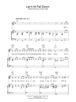 page one of Let It All Fall Down (Piano, Vocal & Guitar Chords)