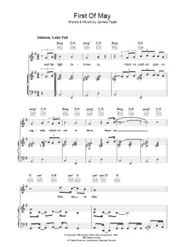 page one of First Of May (Piano, Vocal & Guitar Chords (Right-Hand Melody))