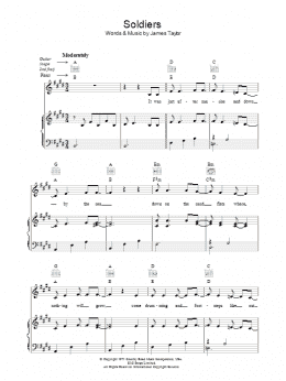 page one of Soldiers (Piano, Vocal & Guitar Chords)