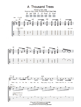 page one of A Thousand Trees (Guitar Tab)
