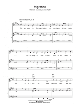 page one of Migration (Piano, Vocal & Guitar Chords)
