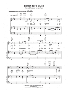 page one of Bartender's Blues (Piano, Vocal & Guitar Chords)