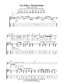 page one of Too Many Sandwiches (Guitar Tab)
