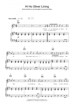 page one of Hi Ho Silver Lining (Piano, Vocal & Guitar Chords)