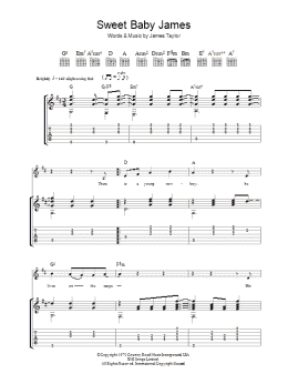 page one of Sweet Baby James (Guitar Tab)