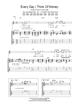 page one of Everyday I Think Of Money (Guitar Tab)