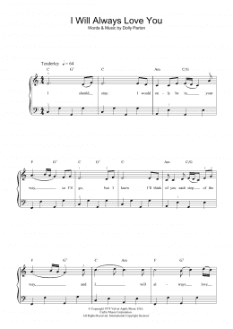page one of I Will Always Love You (Beginner Piano (Abridged))
