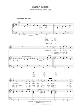 page one of Sarah Maria (Piano, Vocal & Guitar Chords)