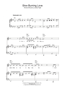 page one of Slow Burning Love (Piano, Vocal & Guitar Chords)