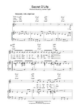 page one of Secret O'Life (Piano, Vocal & Guitar Chords)