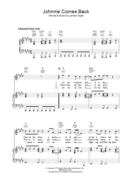 page one of Johnnie Comes Back (Piano, Vocal & Guitar Chords)