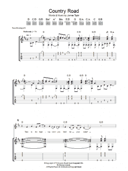 page one of Country Road (Guitar Tab)