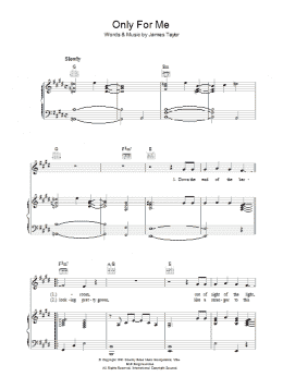 page one of Only For Me (Piano, Vocal & Guitar Chords)