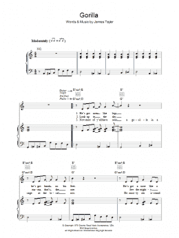 page one of Gorilla (Piano, Vocal & Guitar Chords)