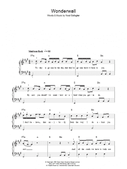 page one of Wonderwall (Easy Piano)