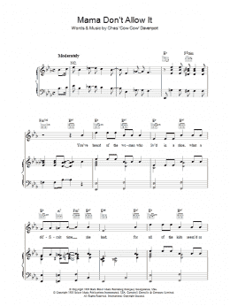 page one of Mama Don't Allow It (Piano, Vocal & Guitar Chords)
