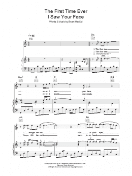 page one of The First Time Ever I Saw Your Face (Piano, Vocal & Guitar Chords)