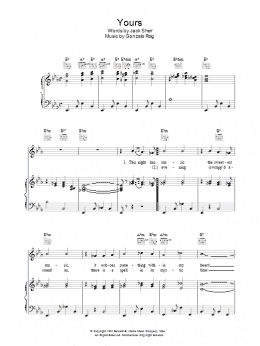 page one of Yours (Cuando Se Quiere De Veras) (Piano, Vocal & Guitar Chords)