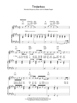 page one of Tinderbox (Piano, Vocal & Guitar Chords)