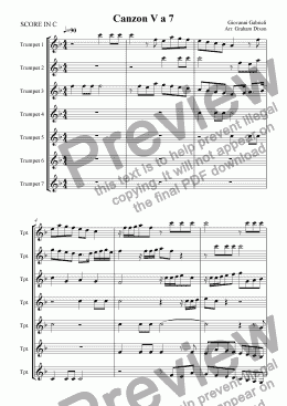 page one of Canzona V for Seven Trumpets