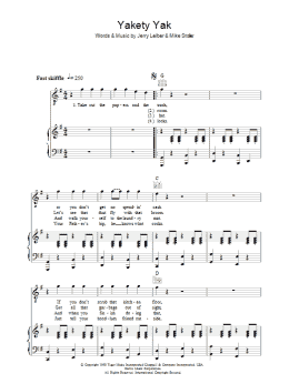 page one of Yakety Yak (Piano, Vocal & Guitar Chords)
