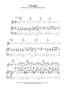 page one of This Boy (Piano, Vocal & Guitar Chords)