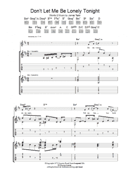 page one of Don't Let Me Be Lonely Tonight (Guitar Tab)