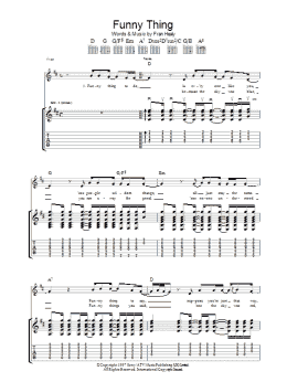 page one of Funny Thing (Guitar Tab)