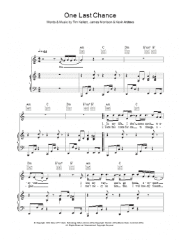page one of One Last Chance (Piano, Vocal & Guitar Chords)