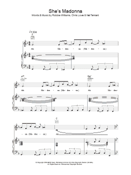page one of She's Madonna (Piano, Vocal & Guitar Chords)