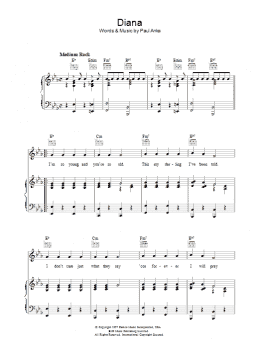 page one of Diana (Piano, Vocal & Guitar Chords)