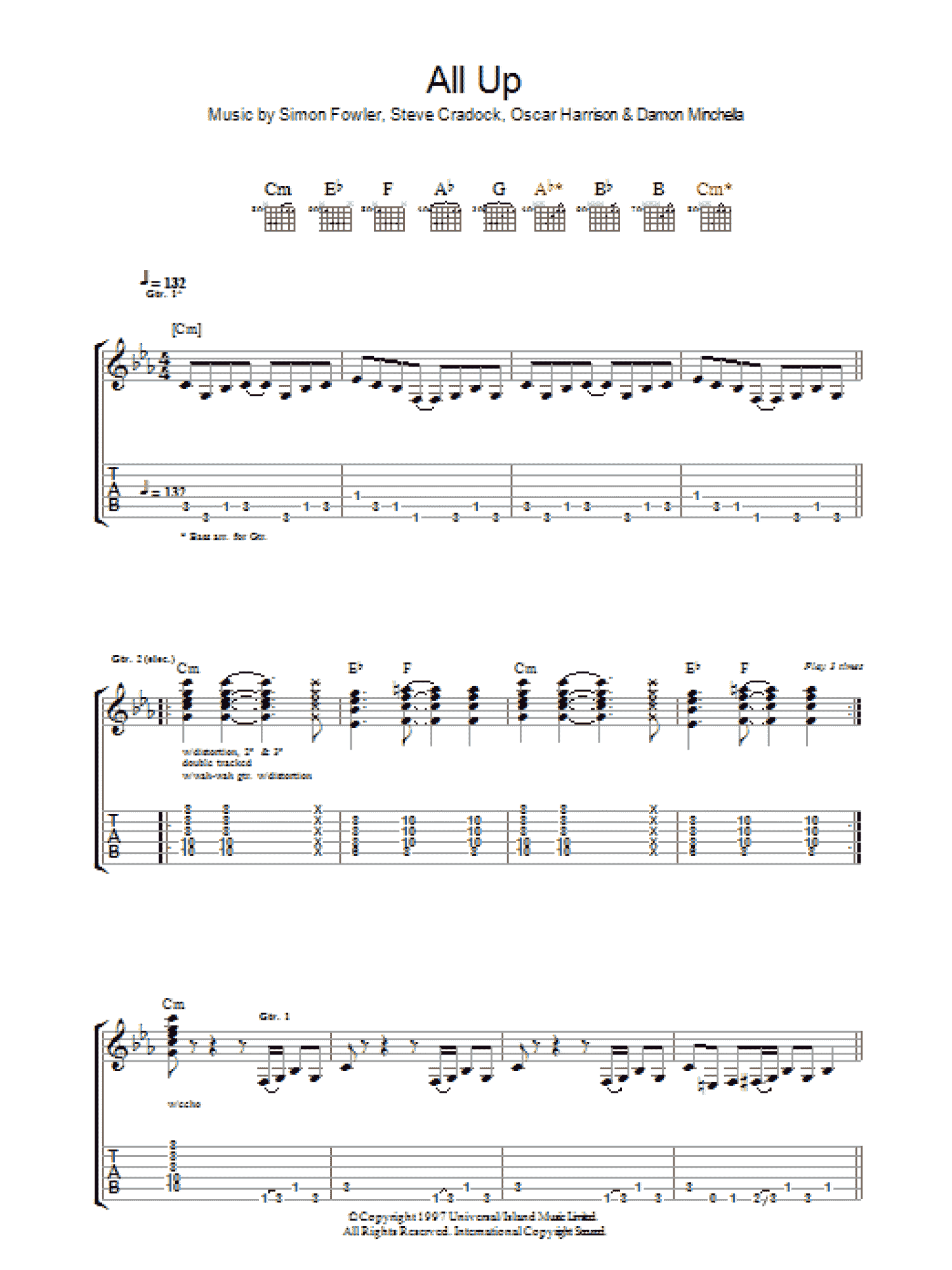 All Up (Guitar Tab)