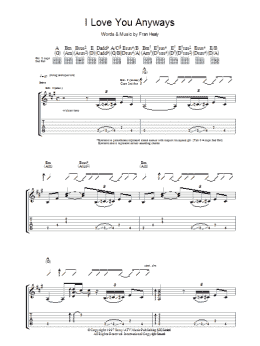 page one of I Love You Anyways (Guitar Tab)