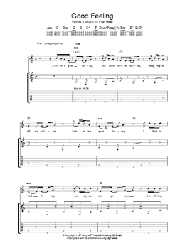 page one of Good Feeling (Guitar Tab)
