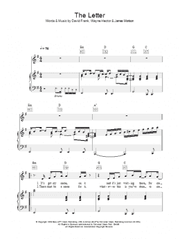 page one of The Letter (Piano, Vocal & Guitar Chords)