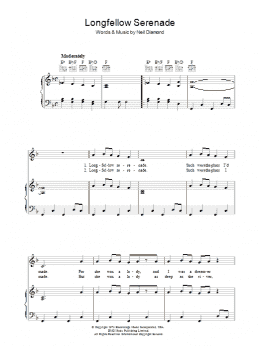 page one of Longfellow Serenade (Piano, Vocal & Guitar Chords)